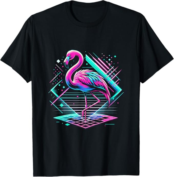 Neon Flamingo Vaporwave T-Shirt