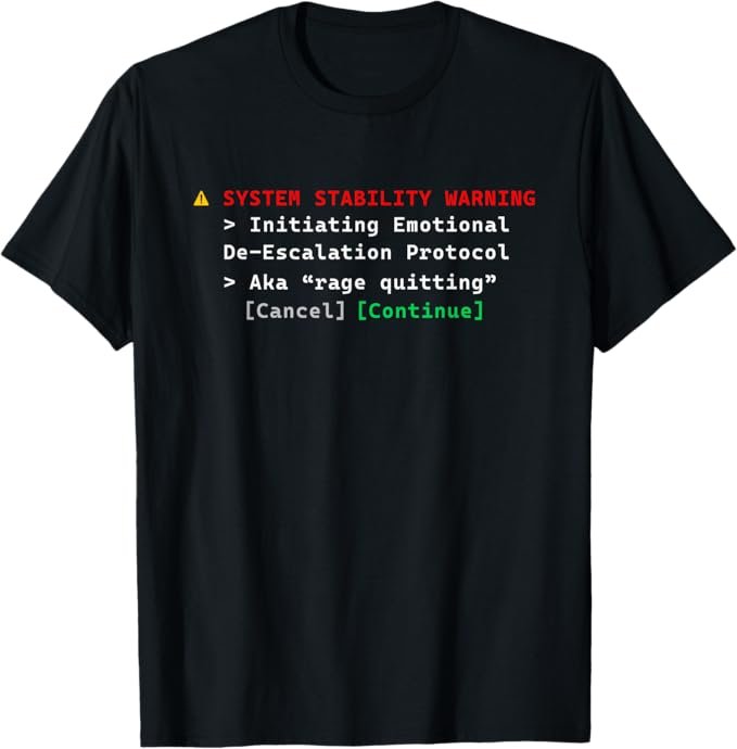 System Stability Warning Gamer Dad Shirt
